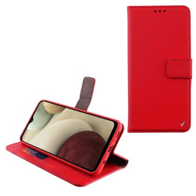 Samsung A12 Book Stand Clip Red